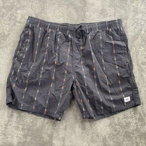 Katin Zenith Shorts Mens XL Charcoal Gray Elastic Waist Drawstring Surf Preppy